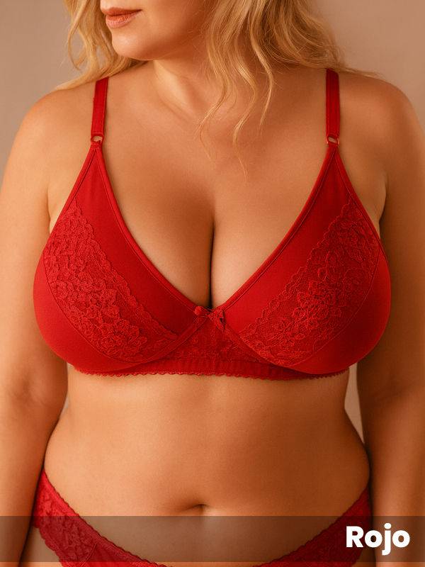 Corpiño reductor algodón con lycra con puntilla