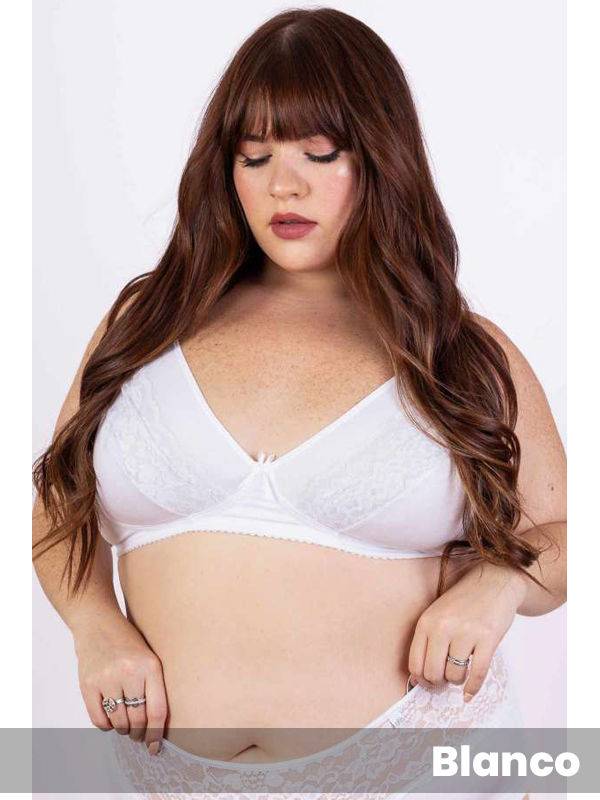 Corpiño reductor algodón con lycra con puntilla