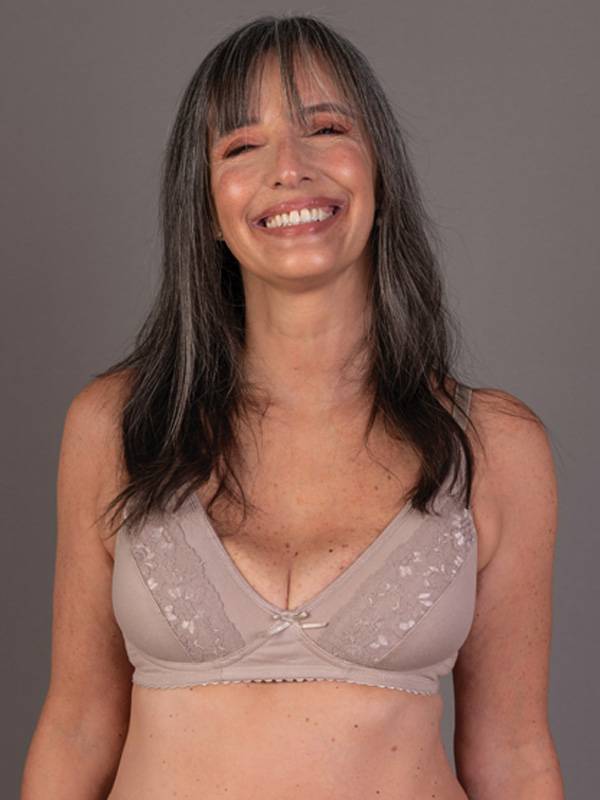 Corpiño reductor algodón con lycra con puntilla