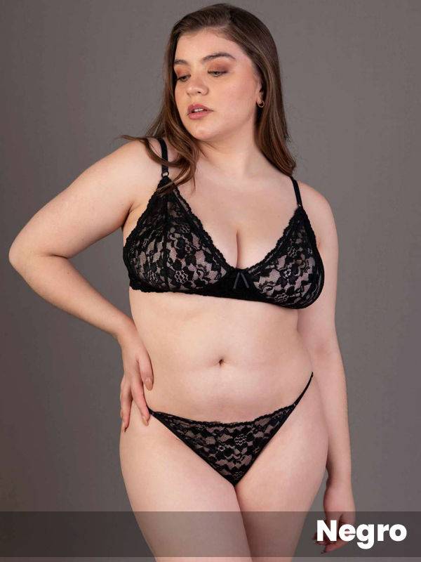 Conjunto con base de puntilla con colaless