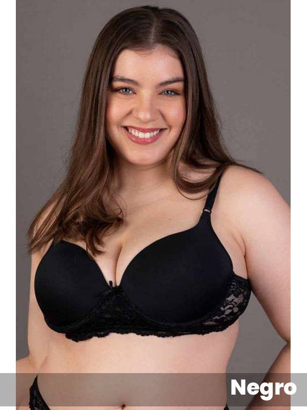 Corpiño Soft grande sin push up microfibra y puntilla