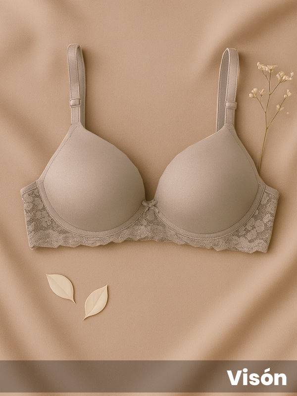 Corpiño Soft grande sin push up microfibra y puntilla