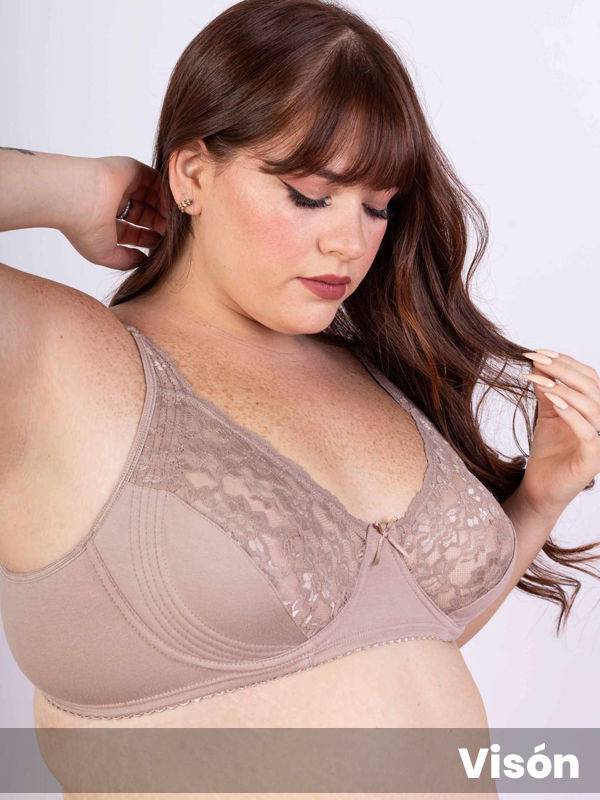 Corpiño Reductor con aro algodón con lycra y puntilla con realce lateral