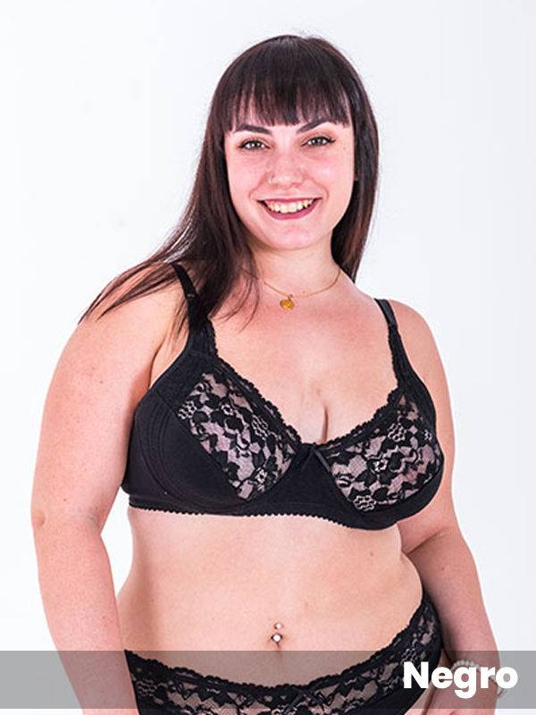 Corpiño Reductor Con Aro Algodón Con Lycra Y Puntilla Con Realce Lateral