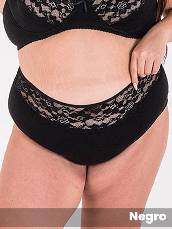 Culote vedetina alto algodon con puntilla