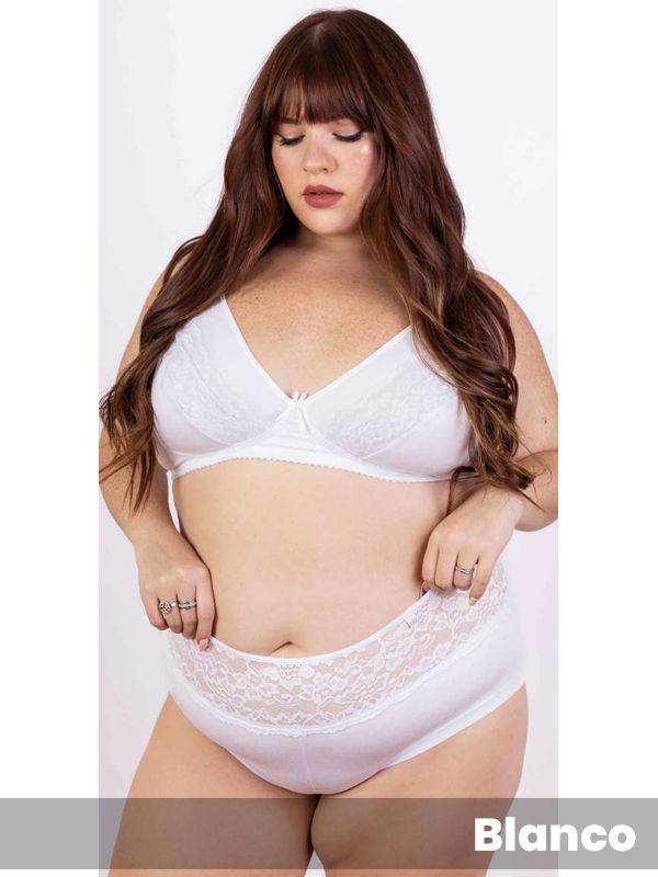 Culote Vedetina Alto Algodon Con Puntilla