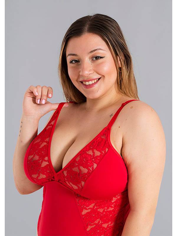 Body Belleza de microfibra y puntilla