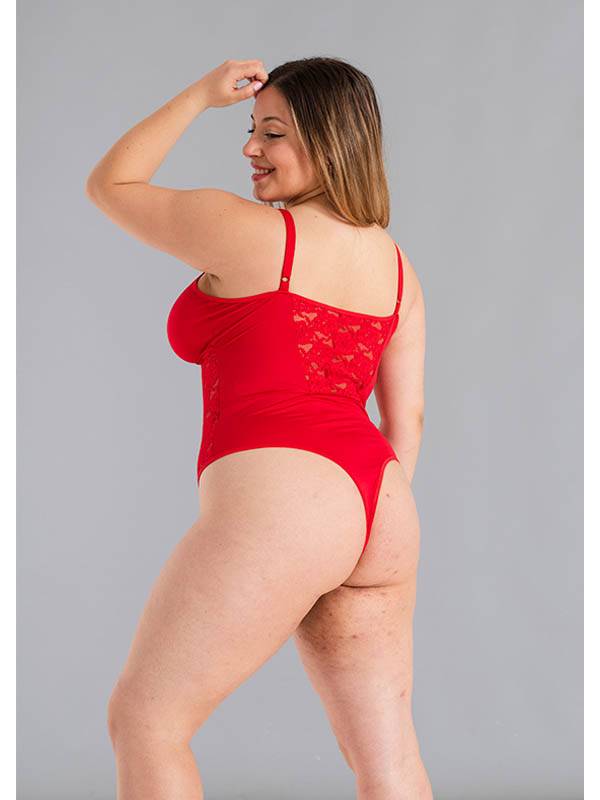 Body Belleza De Microfibra Y Puntilla