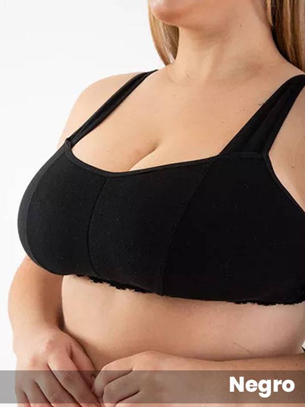 Corpiño espalda reducida algodón y puntilla con taza tipo D