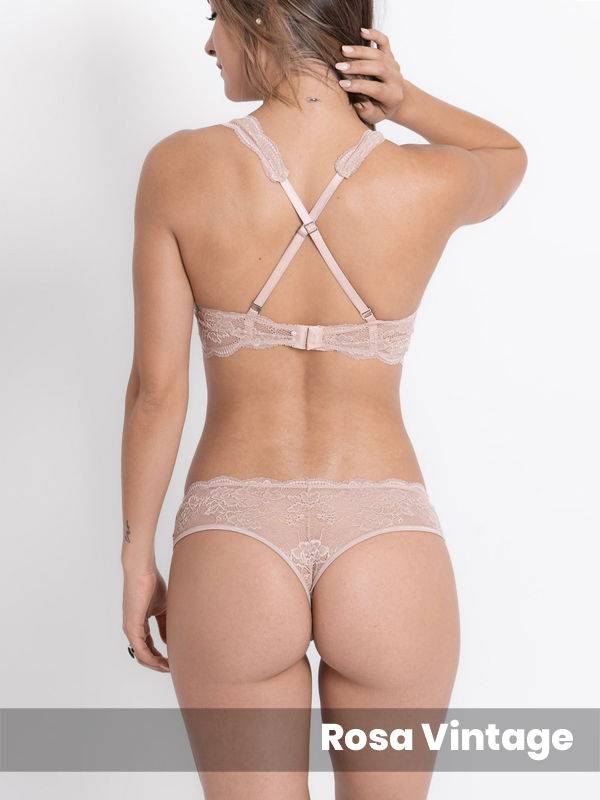 Conjunto Paris corpiño bralette con tazas desmontables y culotteless