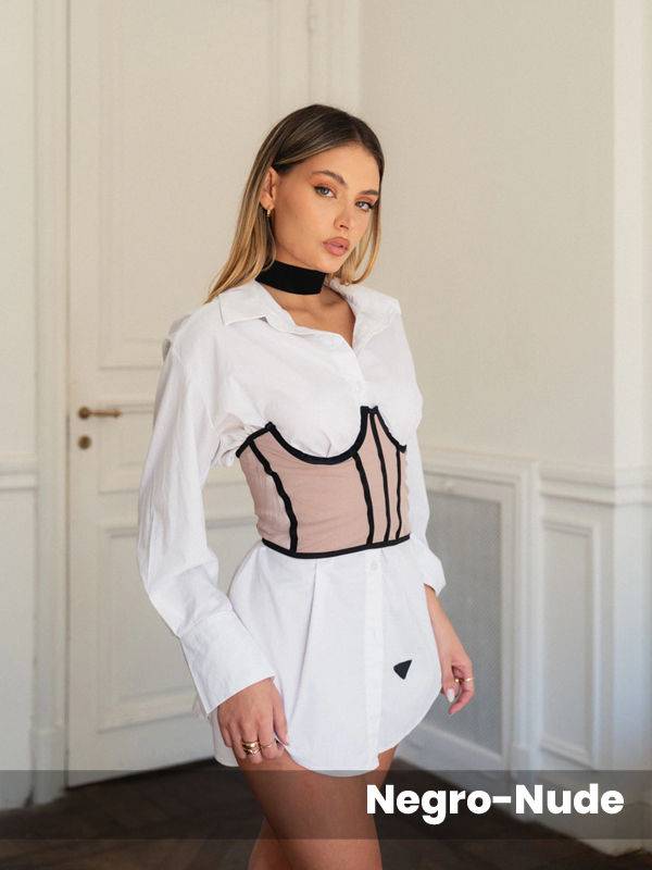 Corset Underbust Tul Y Lycra Con Ballenas
