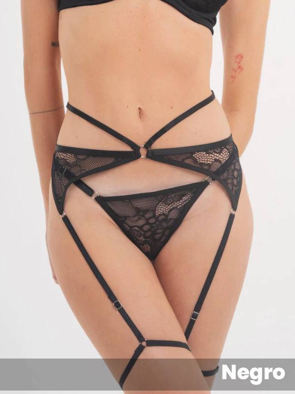 Portaligas En Encaje con Tiras con Regulaciones