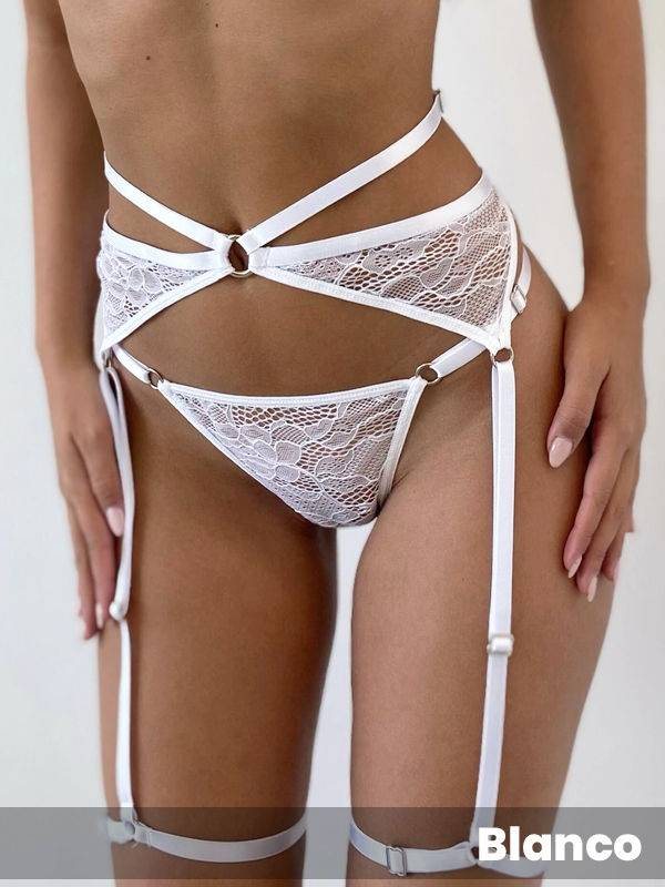 Portaligas En Encaje con Tiras con Regulaciones