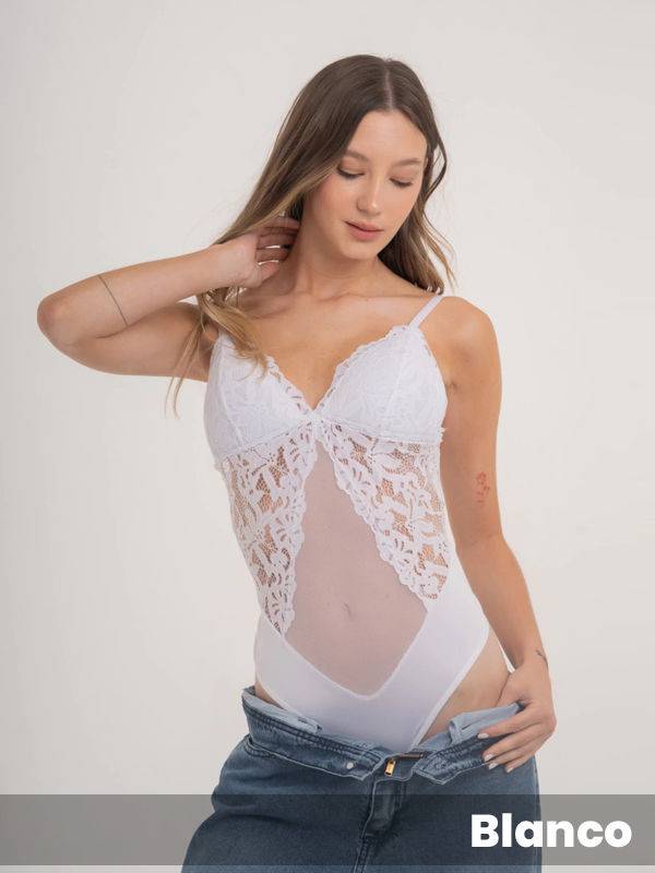 Body Taza Triángulo  Soft Puntilla Tul Y Microfibra