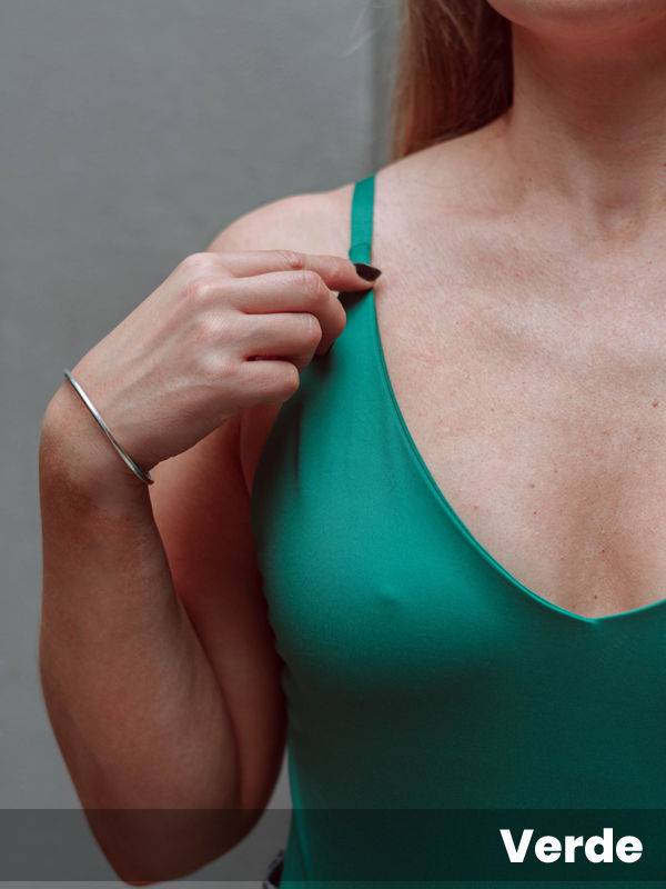 Body con bustier interno en microfibra con breteles regulables forrados