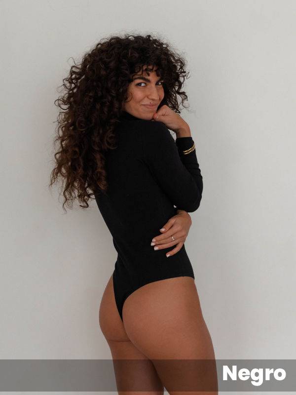 Body Roma algodón-lycra manga larga media polera