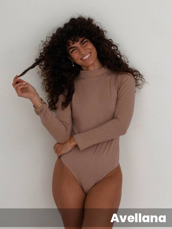 Body Roma algodón-lycra manga larga media polera