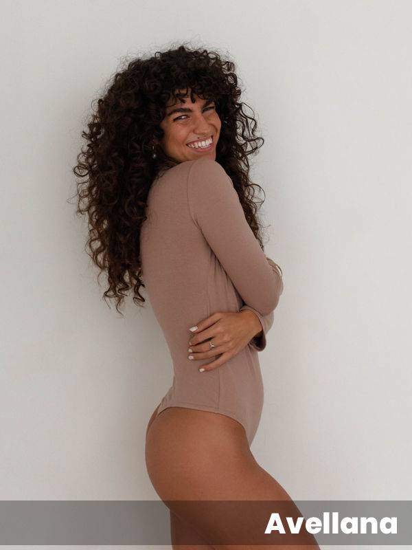 Body Roma algodón-lycra manga larga media polera