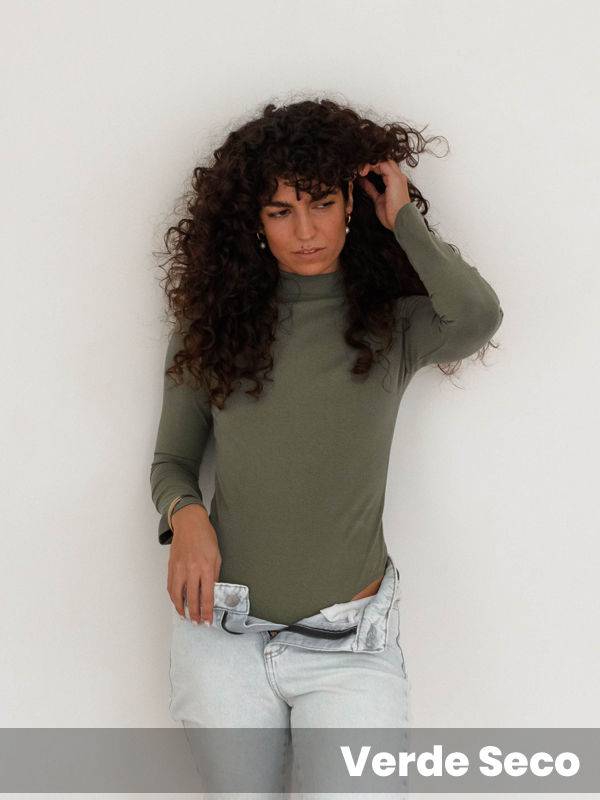 Body Roma Algodón-Lycra Manga Larga Media Polera