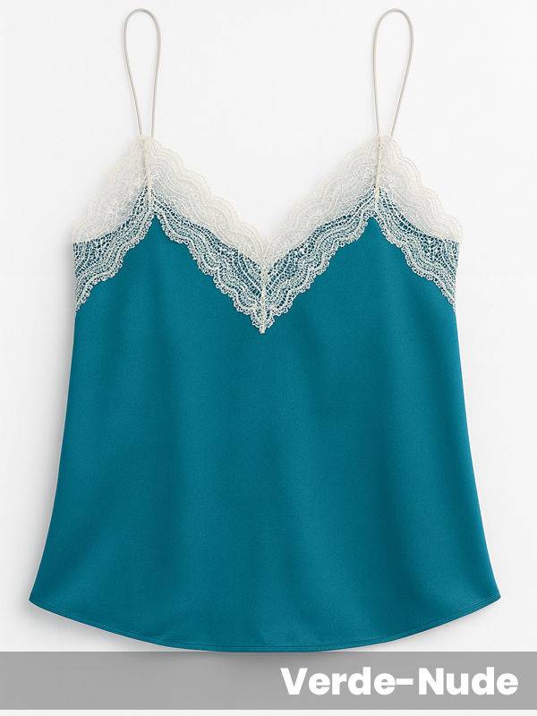 Musculosa lencera de satén elastizado con bretel elástico fino