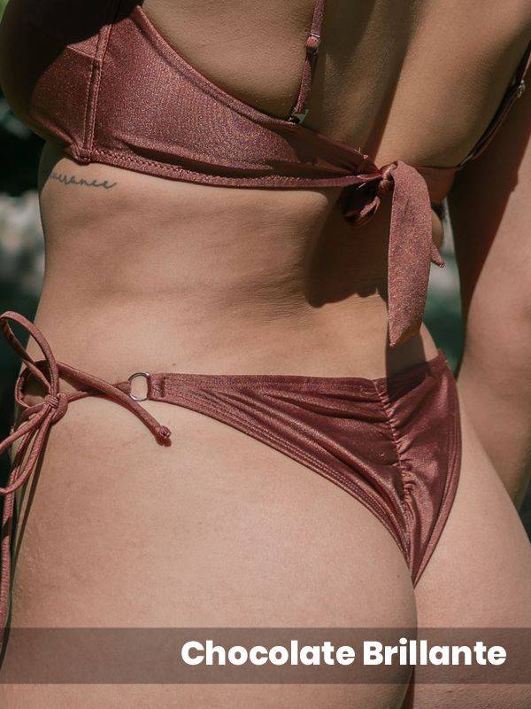 Vedeless Frunce Con Argollas Y Tiras Tricot Con Elastano Brillante