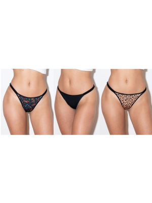 Pack X3 Less Regulable Microfibra Con Bretel Ancho. Surtido: 1 Lisa Y 2 Estampadas