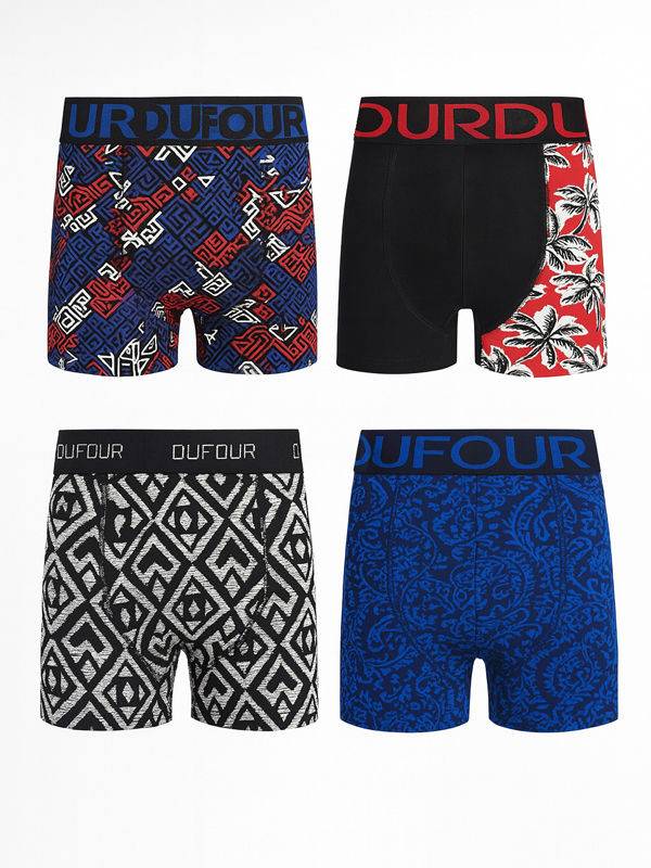 Pack X4 Boxer Algodón Y Lycra Dufour Colores Surtidos