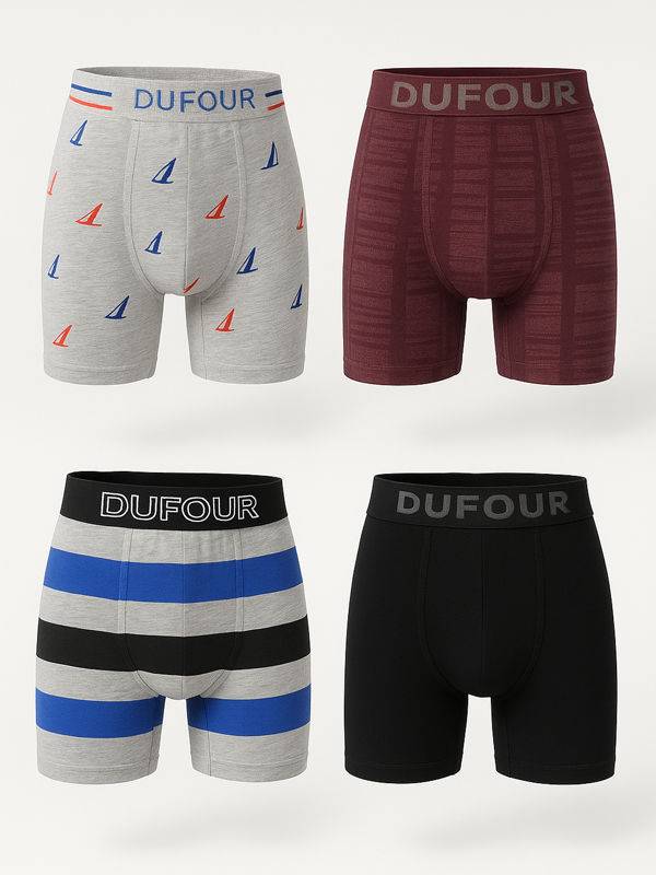 Pack X4 Boxer Sin Costura Dufour Colores Surtidos