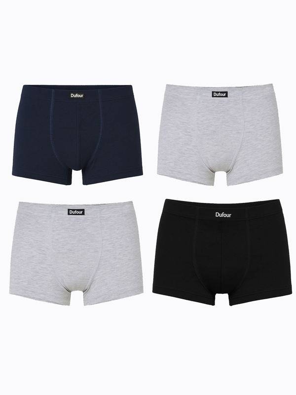 Pack X4 Boxer Corto Algodón Y Lycra Dufour Colores Surtidos